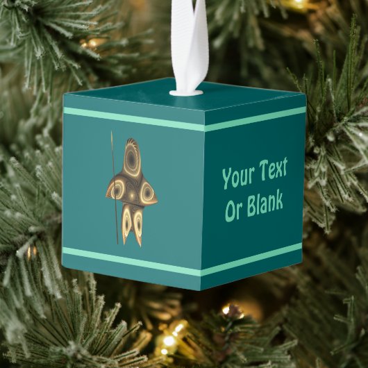 Fractal Inuit Hunter Kubus Ornament (Boom)