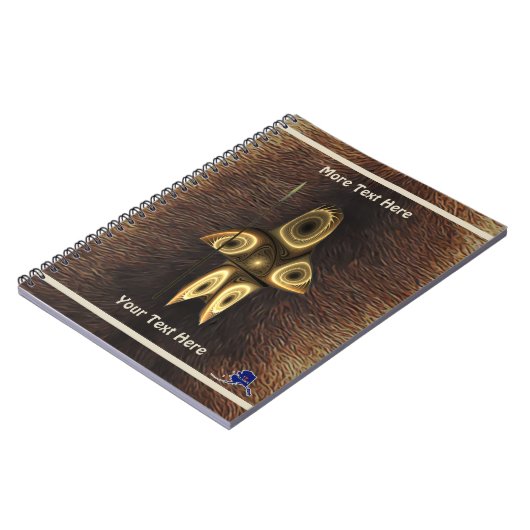 Fractal Inuit Hunter op Cariou Fur Notitieboek (Linkerzijde)