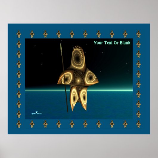 Fractal Inuit Hunter Poster (Voorkant)