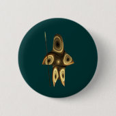 Fractal Inuit Hunter Ronde Button 5,7 Cm (Voorkant)