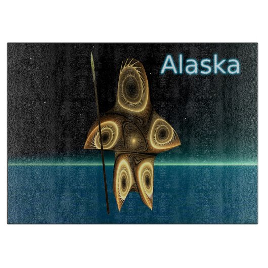 Fractal Inuit Hunter Snijplank (Voorkant)