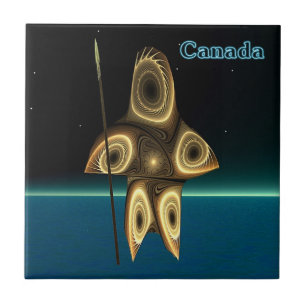 Fractal Inuit Hunter Tegeltje