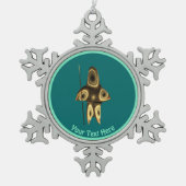 Fractal Inuit Hunter Tin Sneeuwvlok Ornament (Voorkant)