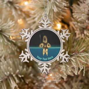 Fractal Inuit Hunter Tin Sneeuwvlok Ornament