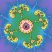 Fractal Island Mandala Sticker (Voorkant)