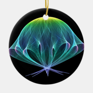 Fractal Jellyfish Keramisch Ornament