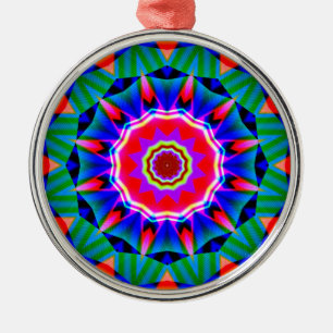 Fractal Kaleidoscoop 05 Metalen Ornament