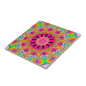 Fractal Kaleidoscope Celebrations Ceramic Tile Tegeltje (Zijkant)
