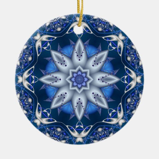 Fractal Kaleidoscope Winter Delight Ornament (Voorkant)