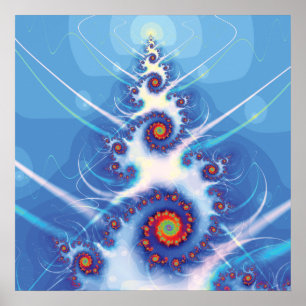 Fractal kerstboom poster