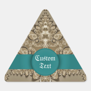 Fractal Lace Gift Label Name plate Triangle Sticke
