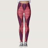 Fractal Lace Paarse + Earth Roze Leggings ★ Psydef (Voorkant)
