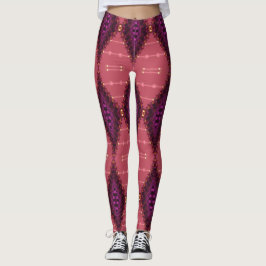 Fractal Lace Paarse + Earth Roze Leggings ★ Psydef