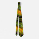 FRACTAL LIGHT VORTEX Zwart Groen Geel Sinaasappel Stropdas (Achterkant)