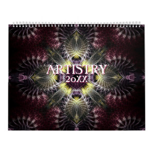 Fractal Mandala Artistry 12 mois Calendrier mural