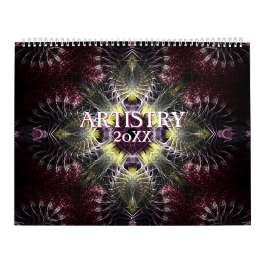 Fractal Mandala Artistry 12 mois Calendrier mural (Protection)