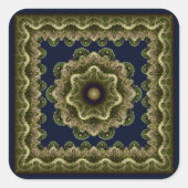 Fractal mandala fairy framed ornament vierkante sticker (Voorkant)