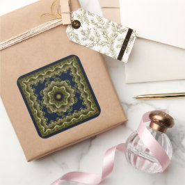 Fractal mandala fairy framed ornament vierkante sticker