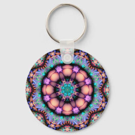 Fractal Mandala Floral Psychedelic Art Sleutelhanger