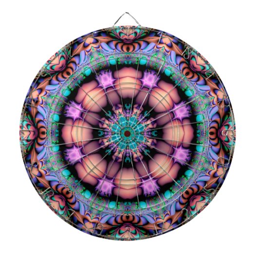 Fractal Mandala Floral Psychedelic Dartbord (Voorkant)