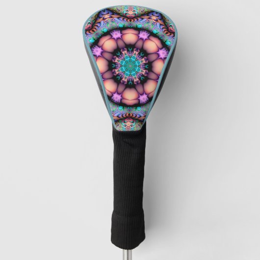 Fractal Mandala Floral Psychedelic Golfheadcover (Voorkant)
