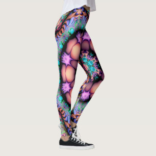 Fractal Mandala Floral Psychedelic Leggings