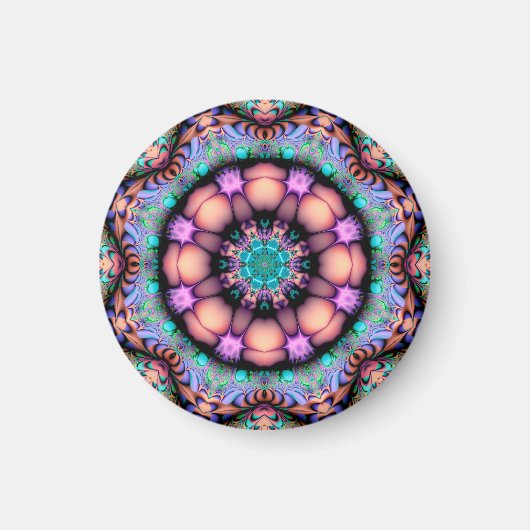 Fractal Mandala Floral Psychedelic Magneet (Voorkant)