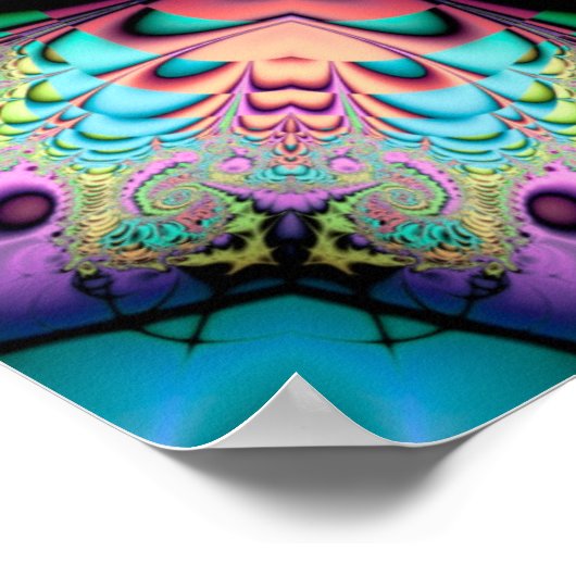 Fractal Mandala Floral Psychedelic Poster (Hoek)