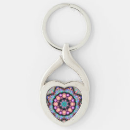 Fractal Mandala Floral Psychedelic Sleutelhanger