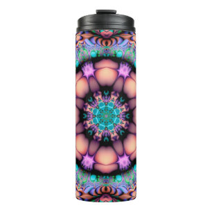 Fractal Mandala Floral Psychedelic Thermosbeker
