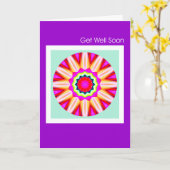 Fractal Mandala - Haal snel weer goed Kaart (Gele Bloem)