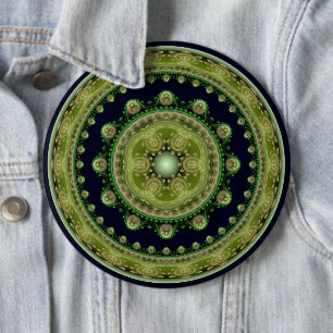 Fractal  mandala ronde button 6,0 cm