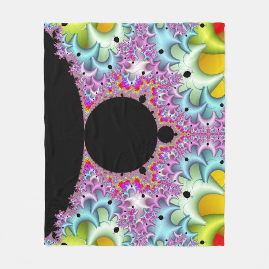 Fractal Mandelbrot Multicolor Fleece Deken (Voorkant)