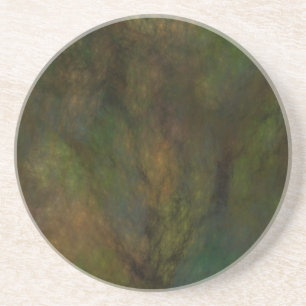 Fractal Marble Grunge Series-9-Grn onderzetter-1 v Zandsteen Onderzetter