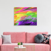 Fractal Marmer 4-8 Verpakt Canvas Afdruk (Insitu (Woonkamer))