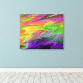 Fractal Marmer 4-8 Verpakt Canvas Afdruk (Insitu (Houten vloer))