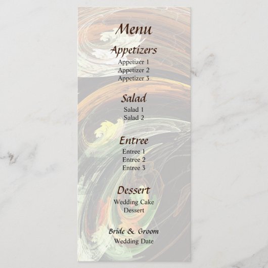 Fractal - Menu de mariage Vent de feuilles d'autom (Devant)
