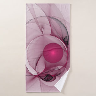 Fractal, moderne Abstracte Berry roze kunst Badhanddoek