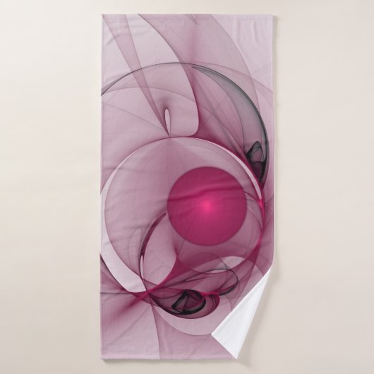 Fractal, moderne Abstracte Berry roze kunst Badhanddoek (Badhanddoek)