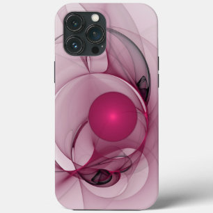 Fractal, moderne Abstracte Berry roze kunst iPhone 13 Pro Max Hoesje