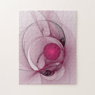 Fractal, moderne Abstracte Berry roze kunst Legpuzzel