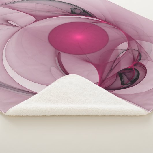 Fractal, moderne Abstracte Berry roze kunst Sherpa Deken (3/4)