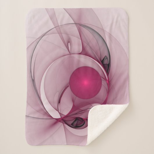 Fractal, moderne Abstracte Berry roze kunst Sherpa Deken (Voorkant)
