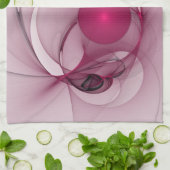 Fractal, moderne Abstracte Berry roze kunst Theedoek (Gevouwen)