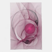 Fractal, moderne Abstracte Berry roze kunst Theedoek (Verticaal)