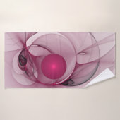 Fractal, moderne Berry Abstrait Art rose (Serviette de bain)