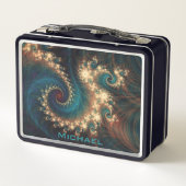 Fractal Monogram Metal Lunch Box (Achterkant)