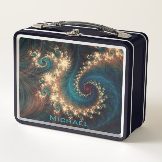 Fractal Monogram Metal Lunch Box (Voorkant)