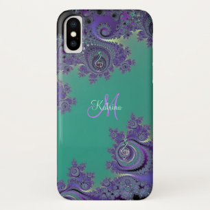 Fractal Music Clef Monogram iPhone X Hoesje