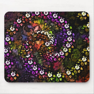 fractal paarse floral Psychedelic Rainbow Spiral Muismat